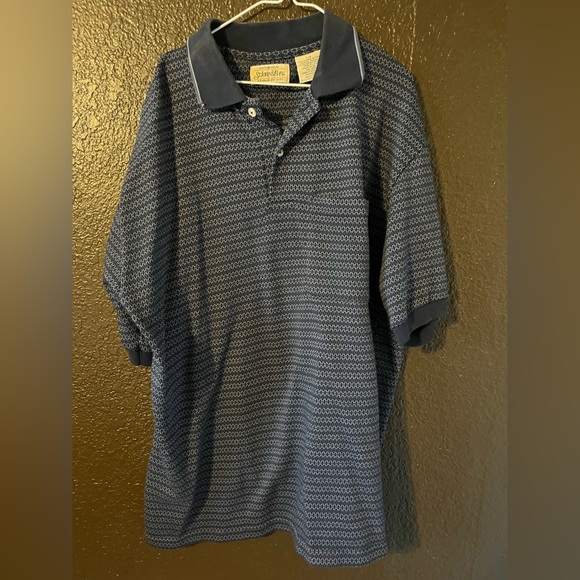 Blue St. John’s Bay Collared Short Sleeve Polo Shirt with Pocket, Size Large - Picture 1 of 6